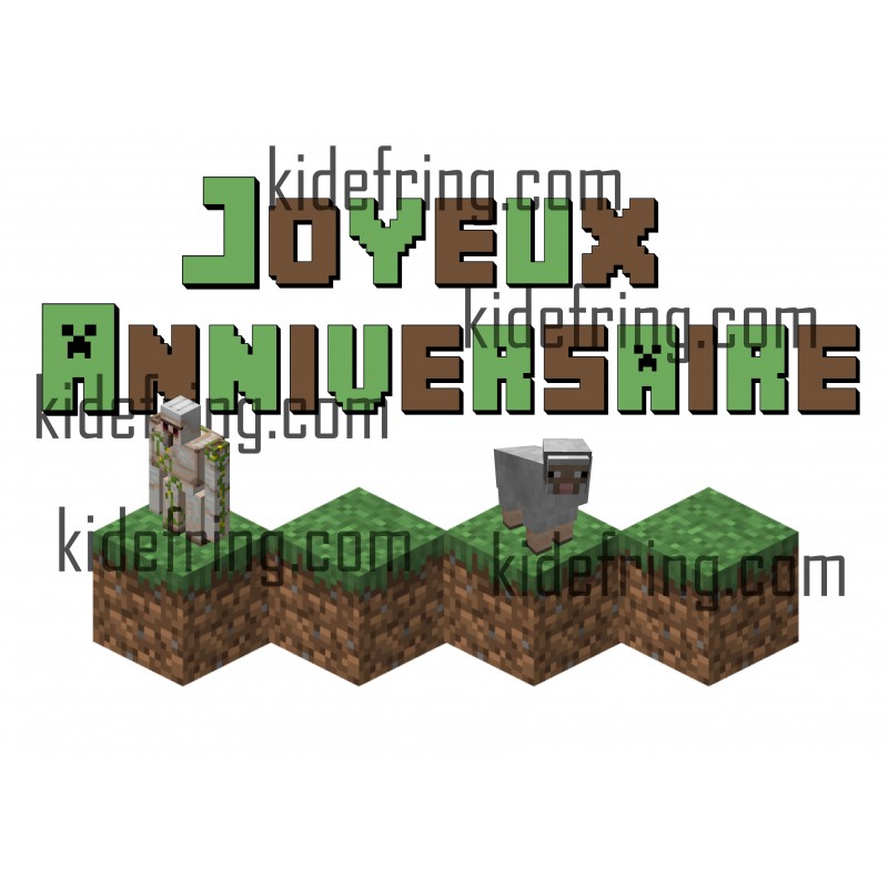 Affiche A4 Joyeux Anniversaire Minecraft